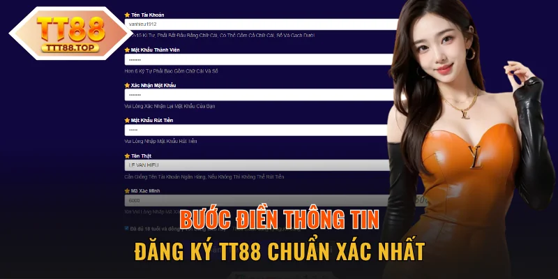 Bước điền thông tin đăng ký TT88 chuẩn xác