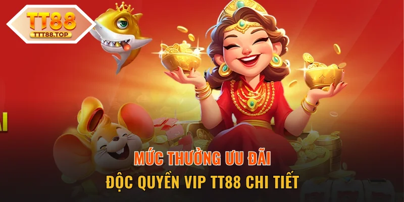 Mức thưởng ưu đãi độc quyền VIP TT88