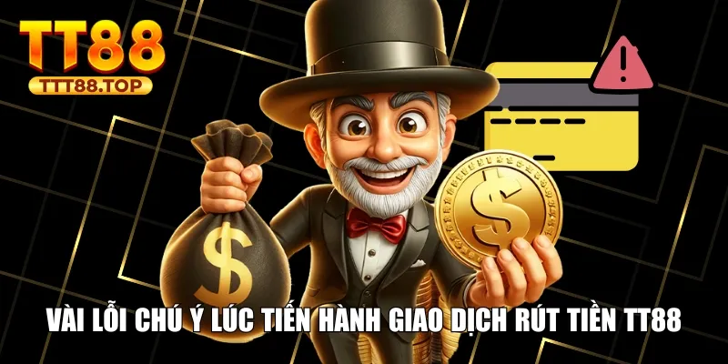 Vài lỗi chú ý lúc tiến hành giao dịch rút tiền TT88